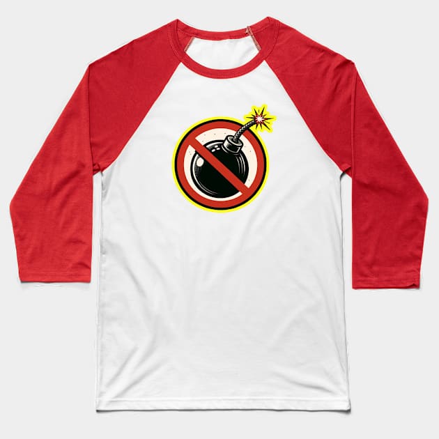 No Bombs Baseball T-Shirt by halfzero